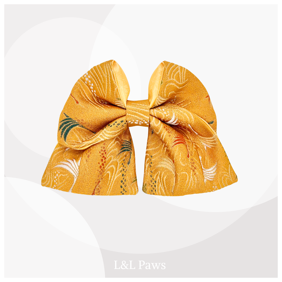 Kirameki Waves & Cranes Kyoto Nishijin-ori Kinran - Ribbon Bow Tie
