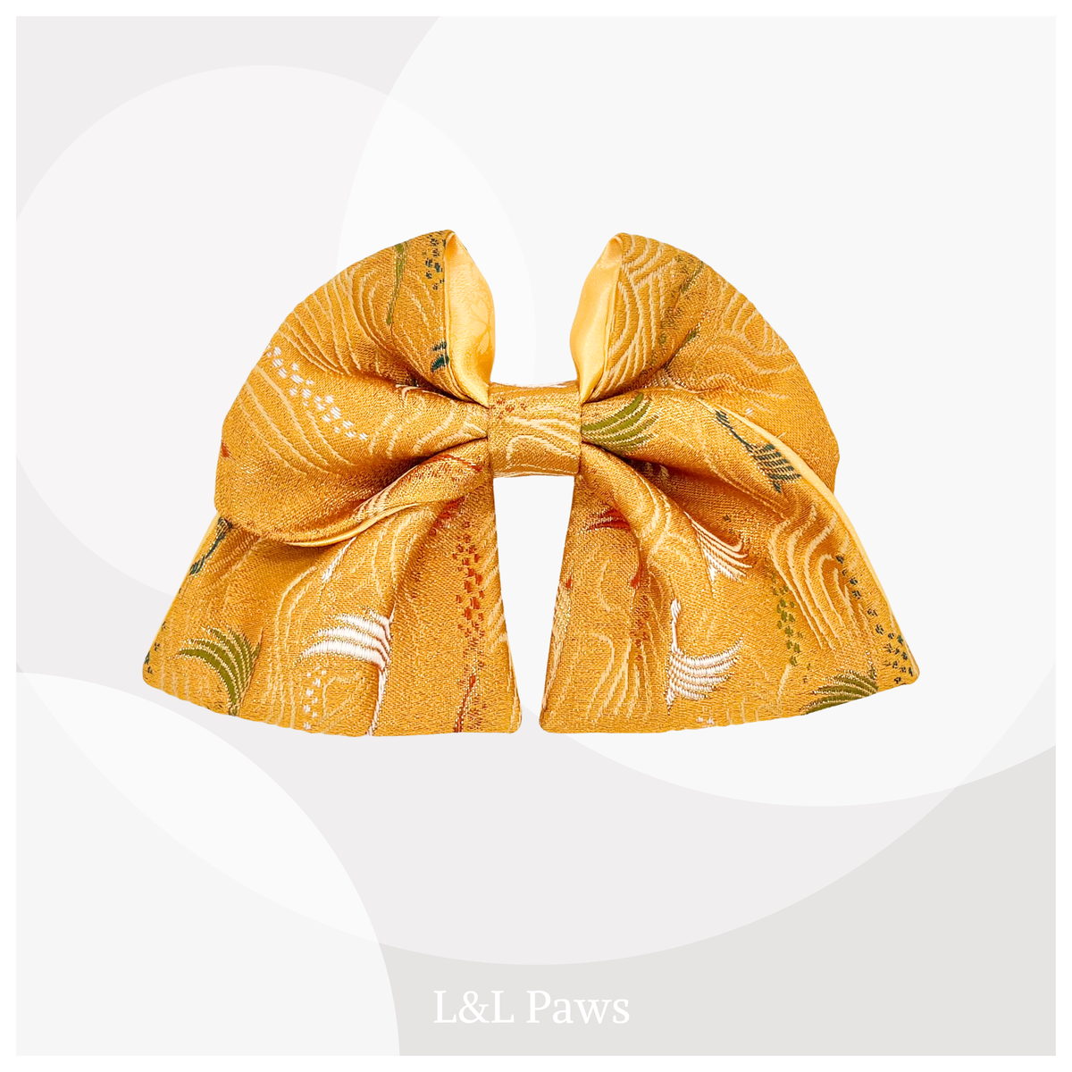 Kirameki Waves & Cranes Kyoto Nishijin-ori Kinran - Ribbon Bow Tie