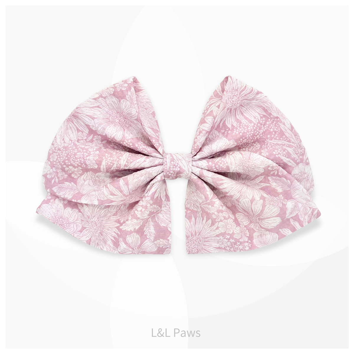 風をむすぶ 花柄 ピンク 帯リボン Obi Ribbon Bow Tie 帯リボン 犬 猫 ペット 和柄 日本製 手作り ギフト エルエルポウズ