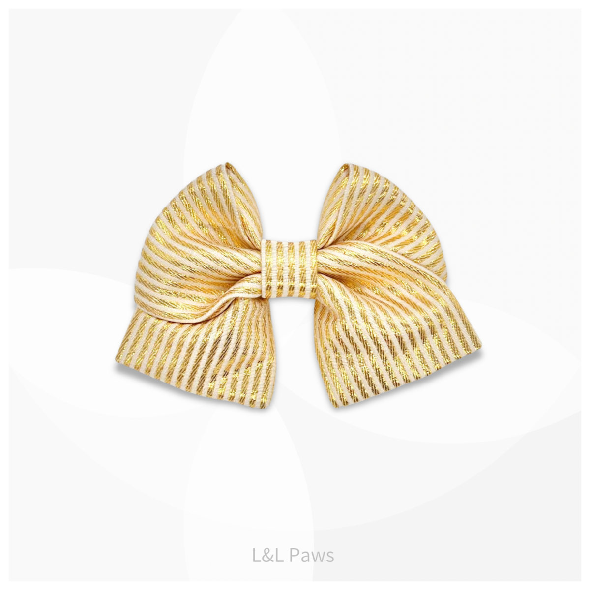 Nishijin Obi-ji | Mini Ribbon Bow Tie | Golden Stripes