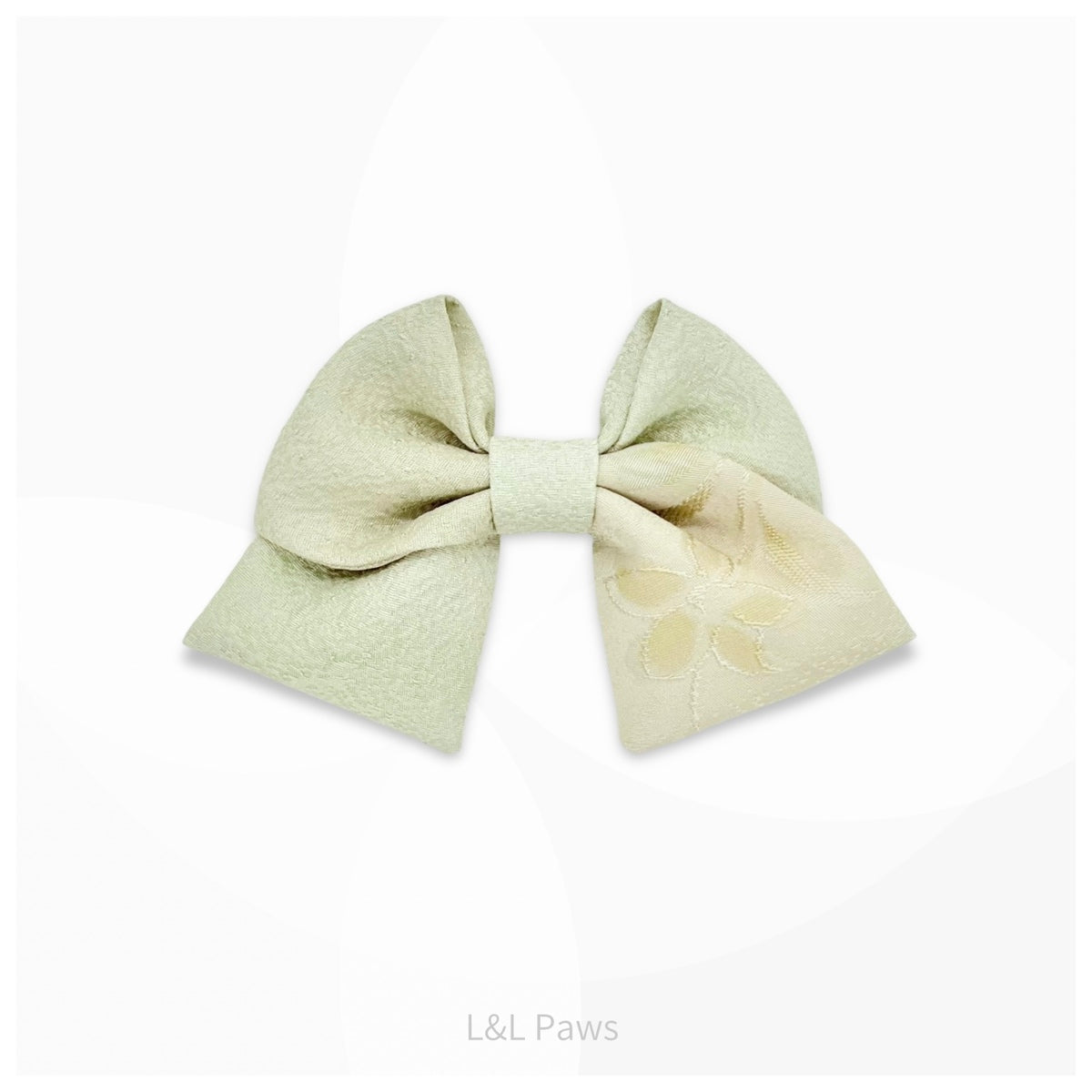 Silk Tango Chirimen | Mini Ribbon Bow Tie | Soft Sage