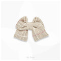 尾州生地のミニ和リボン ベージュ｜きみにスターダスト Mini Ribbon Bowties ミニ和リボン 犬 猫 ペット 和柄 日本製 手作り ギフト エルエルポウズ