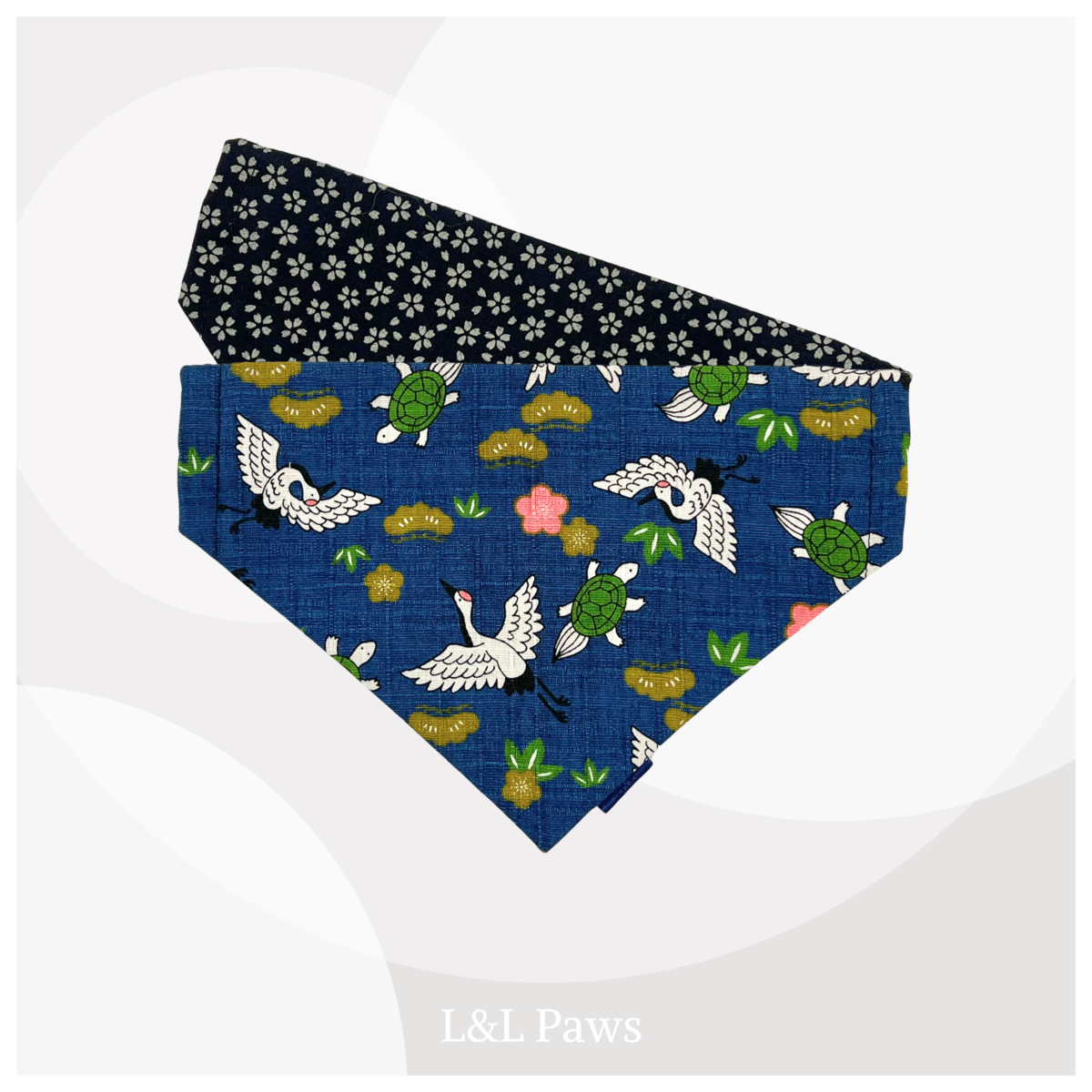 祝い鶴 青 -  和バンダナ