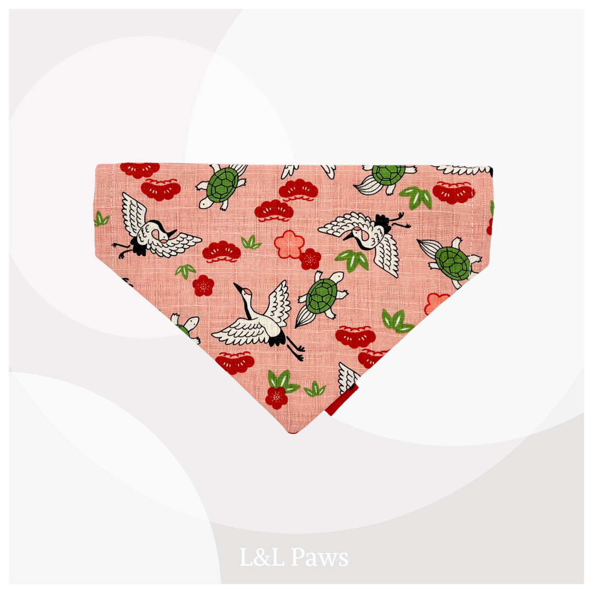 祝い鶴 ピンク -  和バンダナ