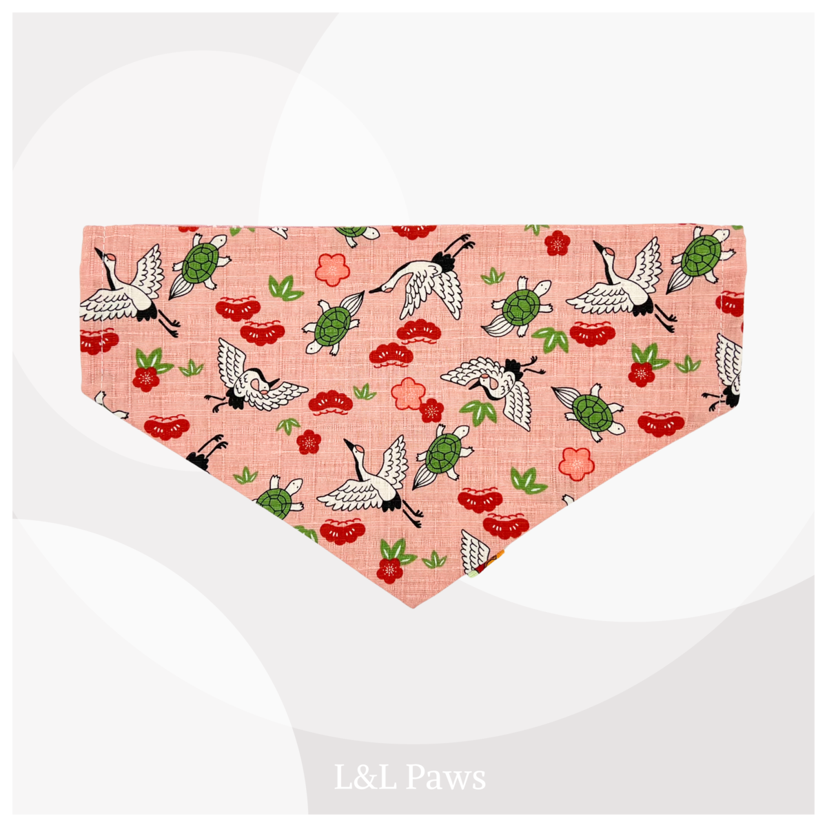 祝い鶴 ピンク -  犬のバンダナ