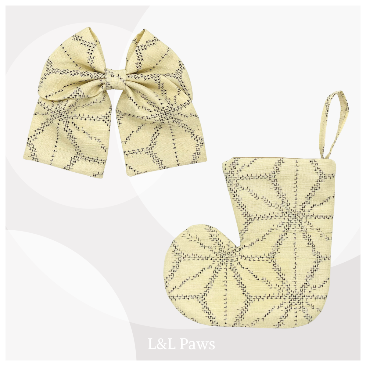 かわいい麻の葉　紬　正絹　和リボンと靴下の飾り