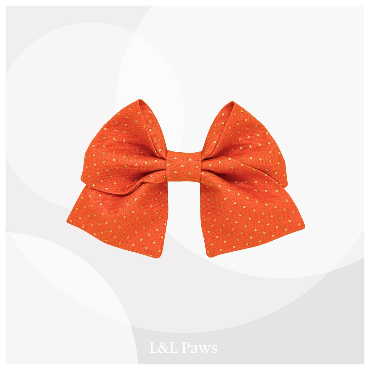 かわいい金ドット　橙　ミニ和リボン