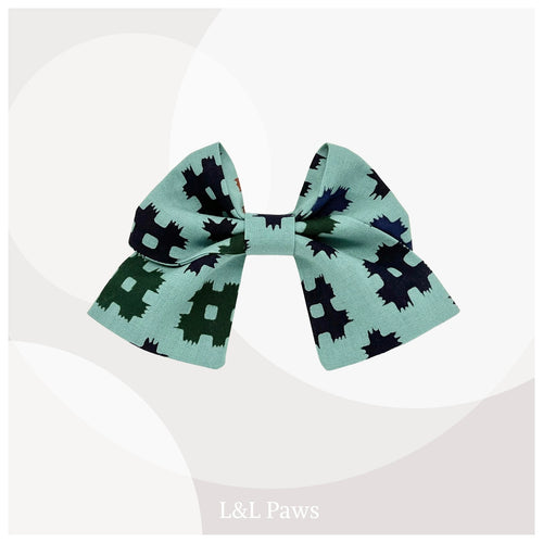 クールな君に 十字と井桁 浴衣地 ミニ和リボン Mini Ribbon Bowties ミニ和リボン 犬 猫 ペット 和柄 日本製 手作り ギフト エルエルポウズ