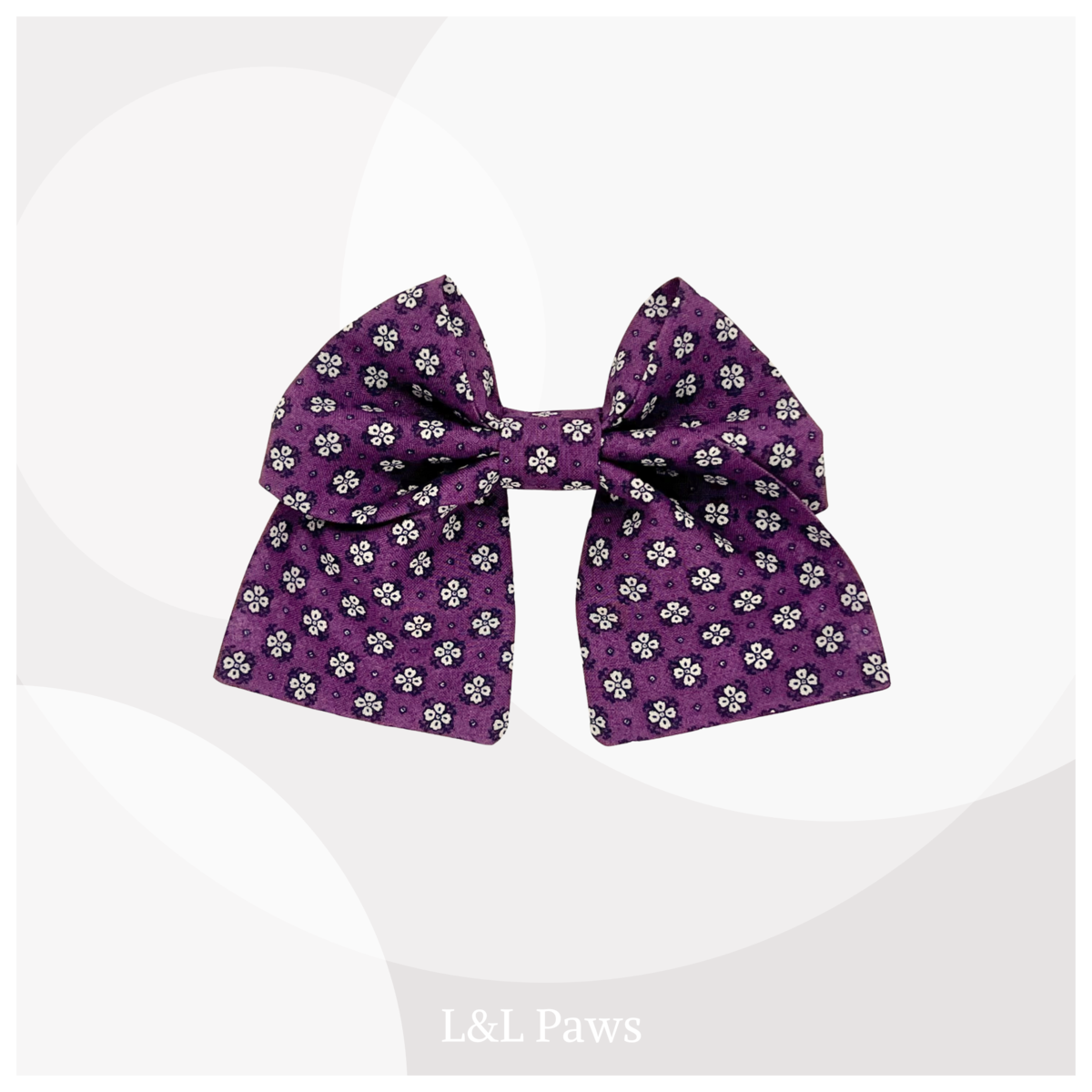 むらさき小花　ミニ和リボン