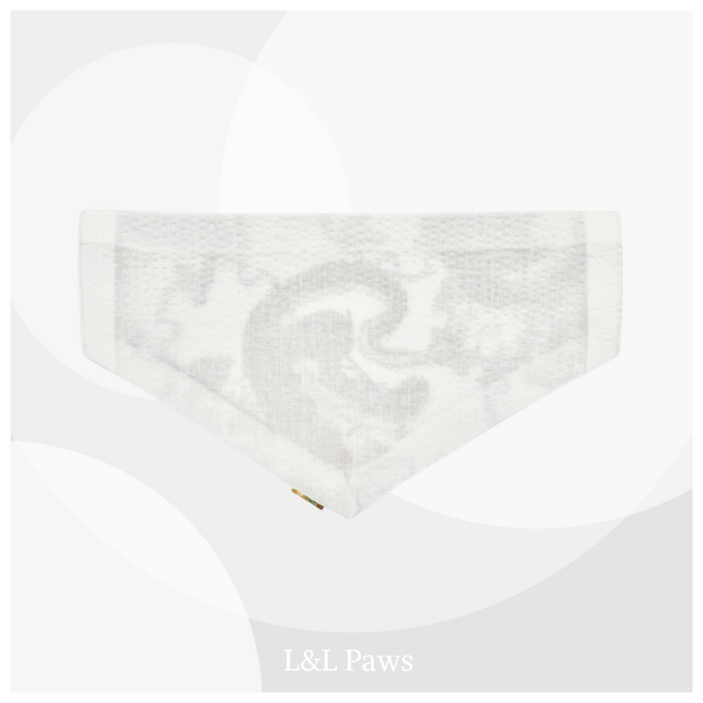 粋な龍　白　犬のバンダナ